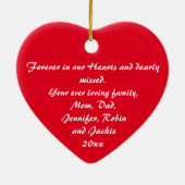 Nonna Loving Memory Custom Family Names Kerstmis Keramisch Ornament (Achterkant)
