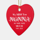 Nonna Loving Memory Custom Family Names Kerstmis Keramisch Ornament (Links)
