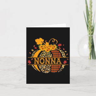 Nonna Luipaard Bloemig Pompoen Herfst Thanksgiving Kaart