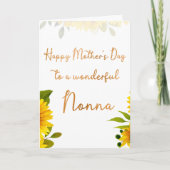 Nonna Moederdag Sunflower Waterverf Kaart (Voorkant)