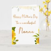 Nonna Moederdag Sunflower Waterverf Kaart (Gele Bloem)