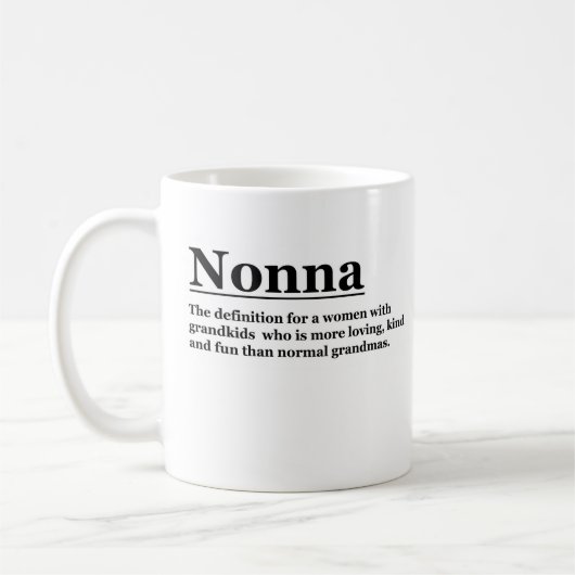 Nonna Mok. Gepersonaliseerde Grootmoeder Gift. Koffiemok (Links)
