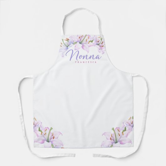 Nonna Personalized Lavender Pink Lillies Schort (Voorkant)
