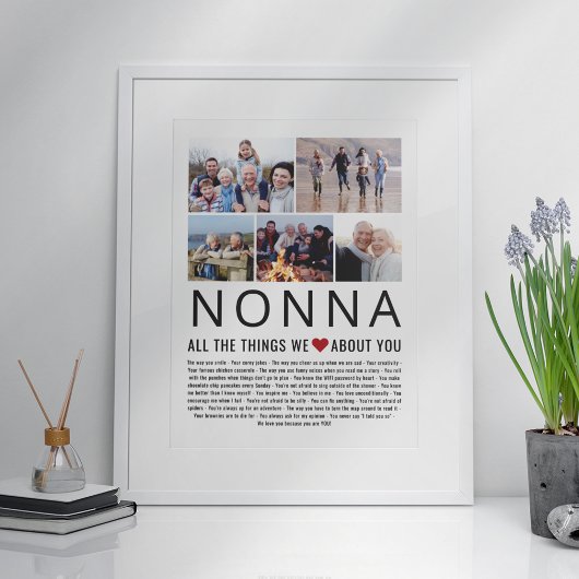Nonna Photo Collage Dingen We houden van je lijst Poster