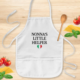 Nonna’s Little Helper Kids - Italian Flag Heart Kinder Schort