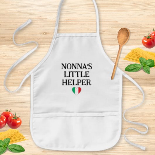 Nonna’s Little Helper Kids - Italian Flag Heart Kinder Schort
