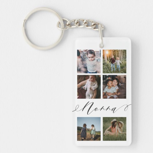 Nonna Script | Grootkinderen Fotoraster collage Sleutelhanger (Voorkant)