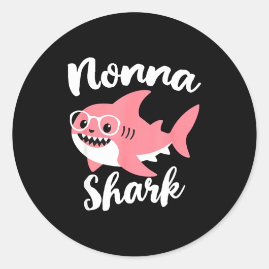 Nonna Shark Mother's Day Grandma Funny  Ronde Sticker (Voorkant)