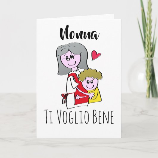 Nonna ti voglio bene Biglietto di auguri Feestdagen Kaart (Voorkant)