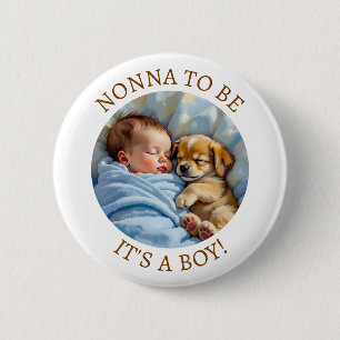 Nonna to Be Baby shower van de jongen Ronde Button 5,7 Cm
