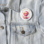 Nonna to be | Hot Air Balloon Girl's Baby shower Ronde Button 5,7 Cm (In situ)