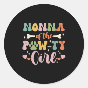 Nonna van het Pawty Girl Hond Oma Familie Matchin Ronde Sticker