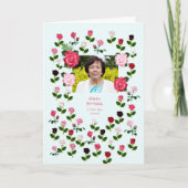 Nonna, Verjaardag, Rozen Kaart (Voorkant)