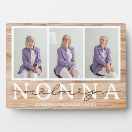 Nonna we houden van je hart Manuscript 3 Foto Gift Fotoplaat