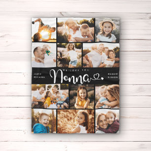 Nonna We houden van je hart Moderne fotocollage Fleece Deken