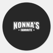 Nonna's Favorite  Ronde Sticker (Voorkant)