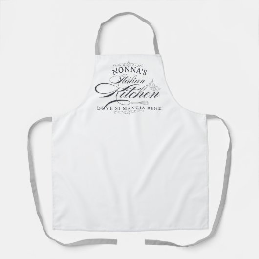 Nonna's Italian Kitchen Pretty Typography  Schort (Voorkant)