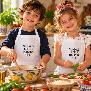 Nonna's Little Helper Kids - Italiaanse Hartenvlag Kinder Schort