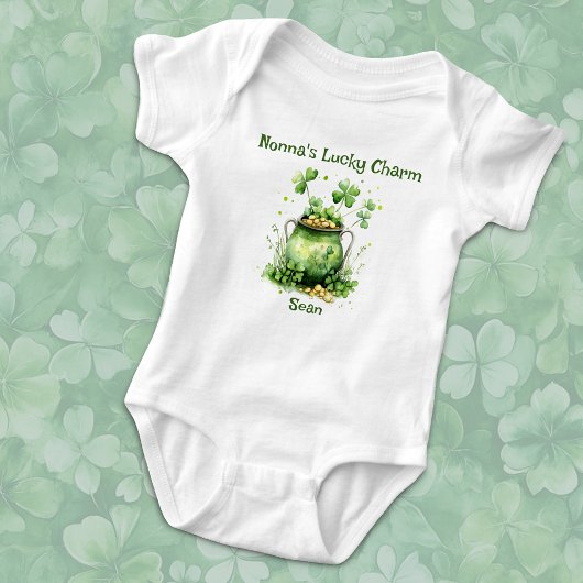 Nonna's Lucky Charm Klaverblad Pot met Goud Romper