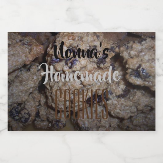 Nonna's zelfgemaakte cookies Graphics personaliser Voedselcontainer Etiket (Enkel label)