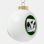 nonnen. 1980 keramische bal ornament (Links)