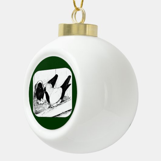 nonnen. 1980 keramische bal ornament (Rechts)