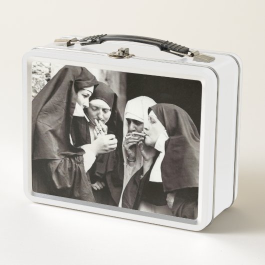 Nonnen die roken op een vintage foto (Voorkant)