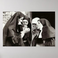 Nonnen die roken Vintage fotografie 12x8in
