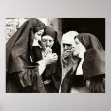 Nonnen die roken Vintage fotografie 24x18in