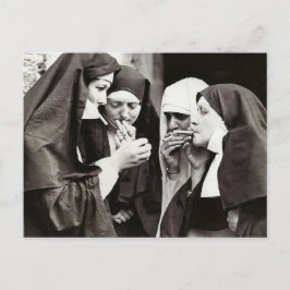 Nonnen die roken Vintage fotografie Briefkaart