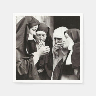 Nonnen die roken Vintage fotografie Servet