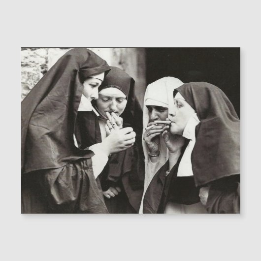 NONNEN DIE ROOKEN VINTAGE FOTO KAART (Voorkant)