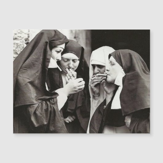 Nonnen rokend vintage foto (Voorkant)
