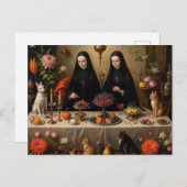 Nonnen Surreal Feest voor Felines Briefkaart (Voorkant / Achterkant)