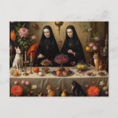 Nonnen Surreal Feest voor Felines Briefkaart (Voorkant)