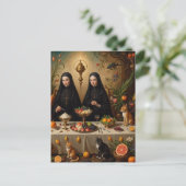 Nonnen Surreal Feest voor Katten Briefkaart (Staand voorkant)