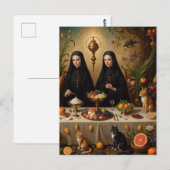 Nonnen Surreal Feest voor Katten Briefkaart (Voorkant / Achterkant)