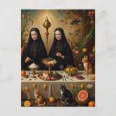 Nonnen Surreal Feest voor Katten Briefkaart (Voorkant)
