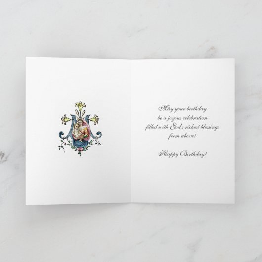Nonnen Verjaardag Zegeningen Viering Maagd Maria Kaart (Binnen)