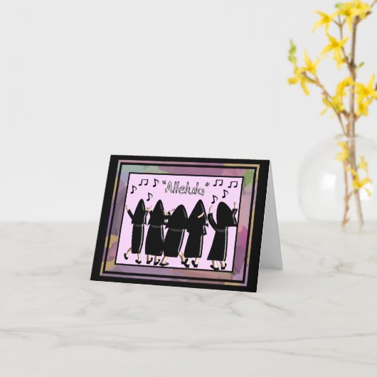 Nonnen zingen alleluia notitiekaarten (Gele Bloem)