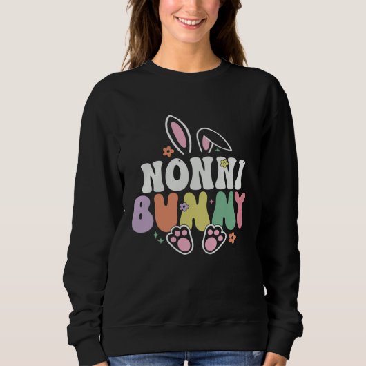 Nonni Bunny Women Easter Day Rabbit Grandma Family Trui (Voorkant)