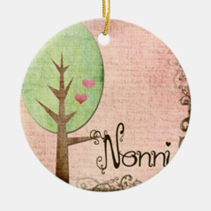 nonni-hartritme roze keramisch ornament