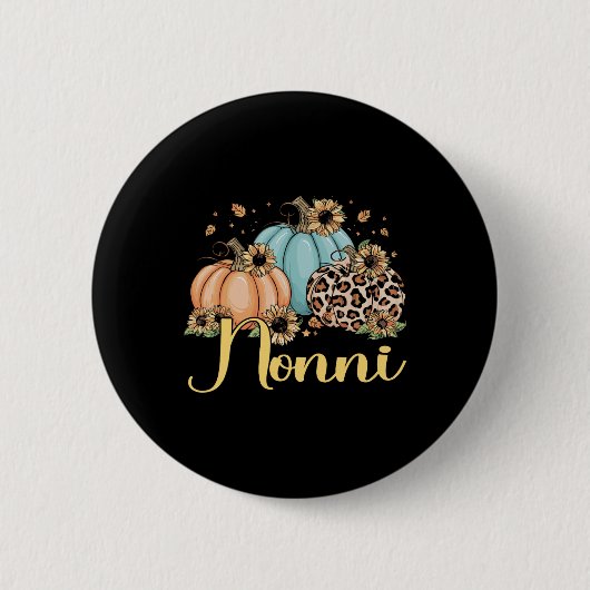 Nonni Leopard Pompoen Vrouwen Thanksgiving Herfst Ronde Button 5,7 Cm (Voorkant)