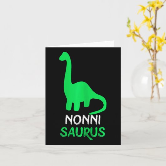 Nonni-saurus Funny Dino Dinosaur Nonnisaurus Kaart (Gele Bloem)