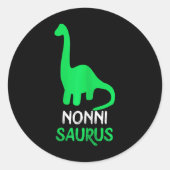 Nonni-saurus Funny Dino Dinosaur Nonnisaurus Ronde Sticker (Voorkant)