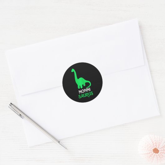 Nonni-saurus Funny Dino Dinosaur Nonnisaurus Ronde Sticker (Envelop)