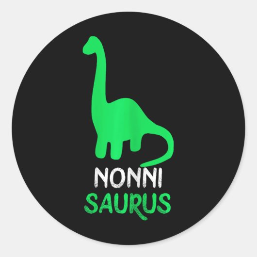 Nonni-saurus Grappige Dino Dinosaurier Nonnisaurus Ronde Sticker (Voorkant)
