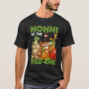 Nonni van de wilde één verjaardag dier safari jung t-shirt