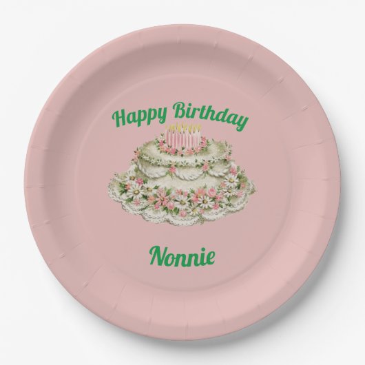 NONNIE ~ BIRTHDAY CAKE ~ PAPIEREN BORDJE (Voorkant)