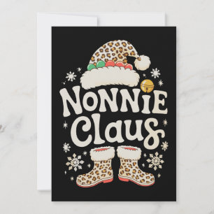 Nonnie Claus Luipaard Kerst Overeenkomstige Famili Feestdagenkaart
